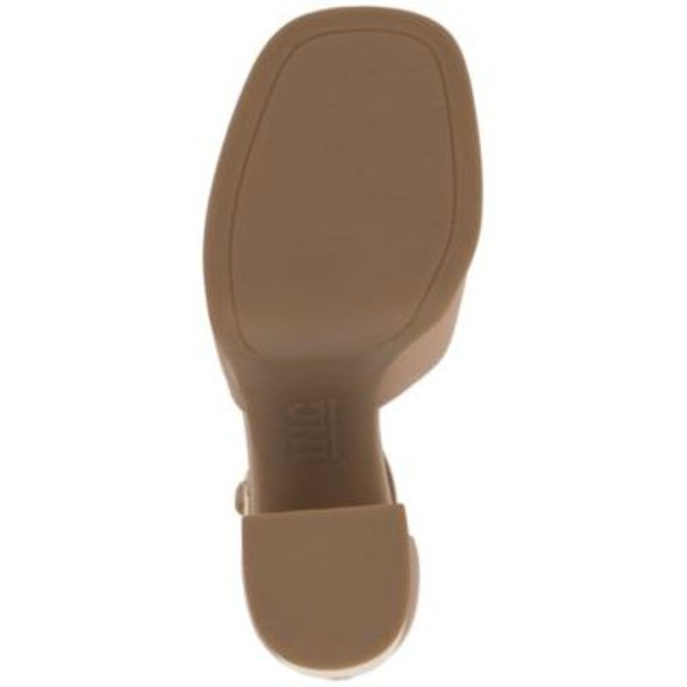 INC Womens Beige 1.5 Platform Arya Round Toe Block Heel Heeled Sandal 10 M - Picture 4 of 4